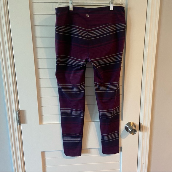 Athleta Purple Striped Leggings Size XL - Picture 2 of 5